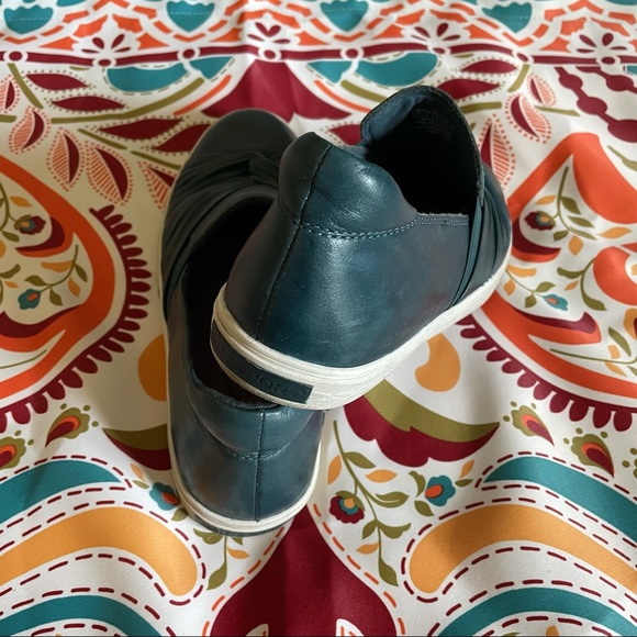 Rockport Willa Bow Ruched Teal Leather Slip On 7.5 - Picture 5 of 10